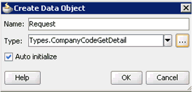 Create Data Object dialog