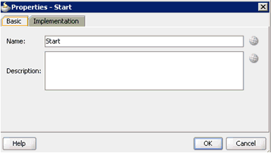 Properties - Start dialog