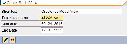 Create Model View dialog