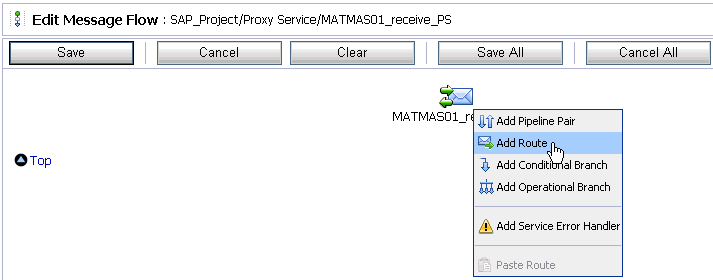 Edit Message Flow workspace