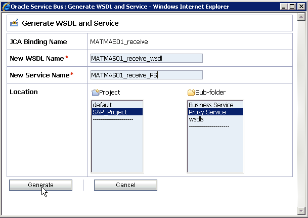 Generate WSDL and Service page