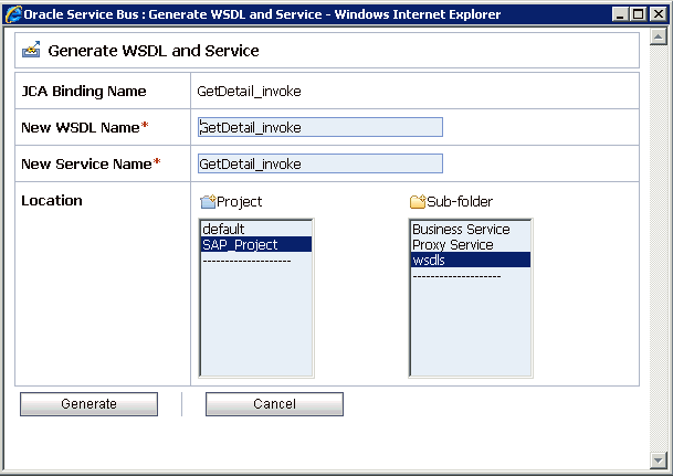 Generate WSDL and Service page