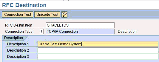 RFC Destination window