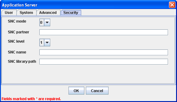 Security tab