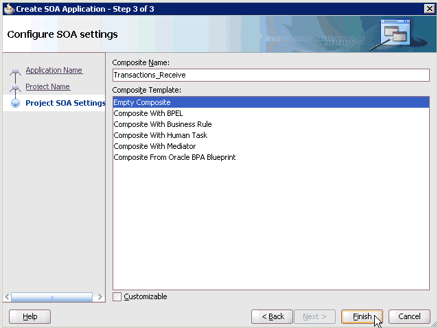 Configure SOA settings pane