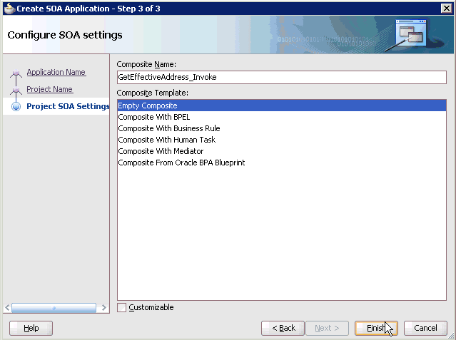 Configure SOA settings pane