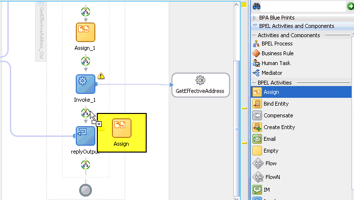 Oracle JDeveloper workspace area