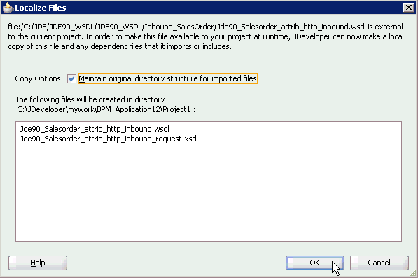 Localize Files dialog box