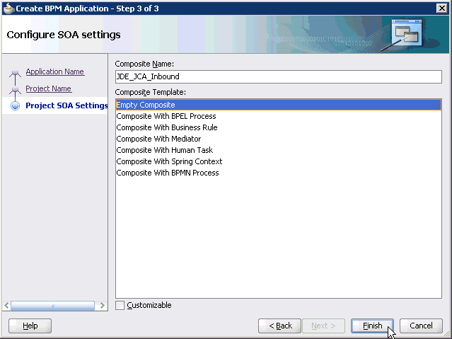 Configure SOA settings page