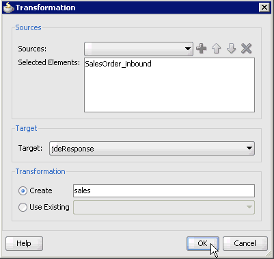 Transformation dialog