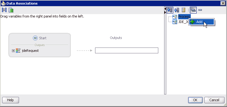 Data Associations dialog