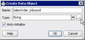 Create Data Object dialog