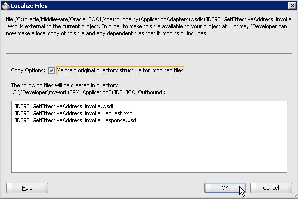 Localize Files dialog box