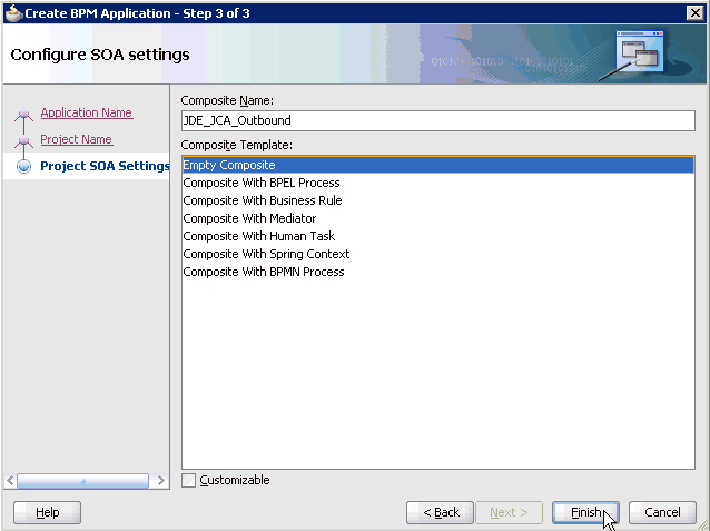 Configure SOA settings page