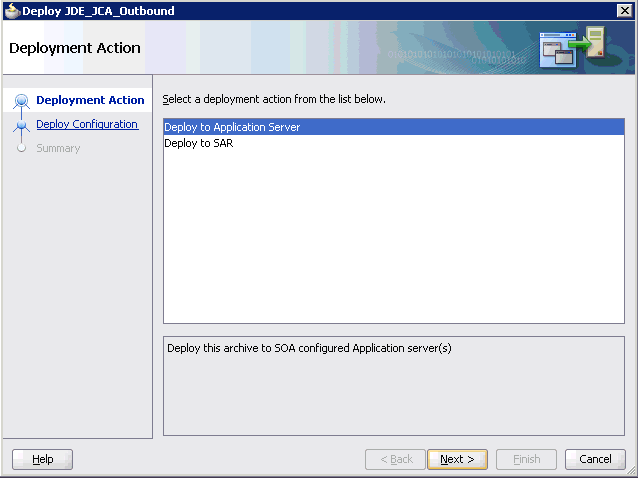 Deployment Action pane