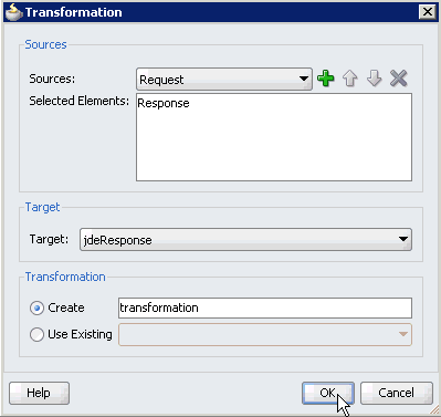 Transformation dialog