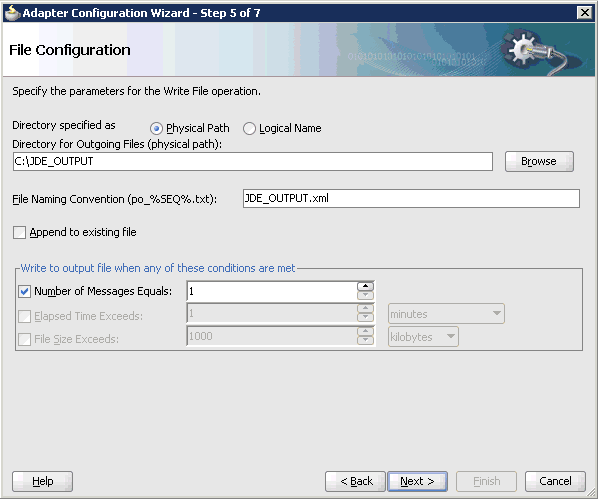 File Configuration pane