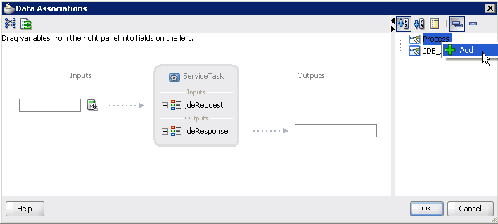 Data Associations dialog