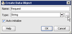 Create Data Object dialog