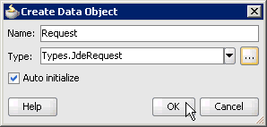 Create Data Object dialog