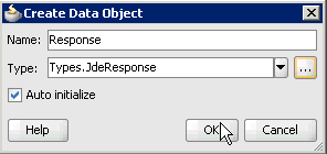 Create Data Object dialog