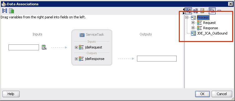 Data Associations dialog