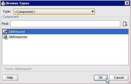 Browse Types dialog