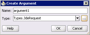 Create Argument dialog