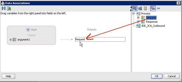 Data Associations dialog