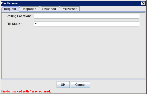 File Listener dialog box