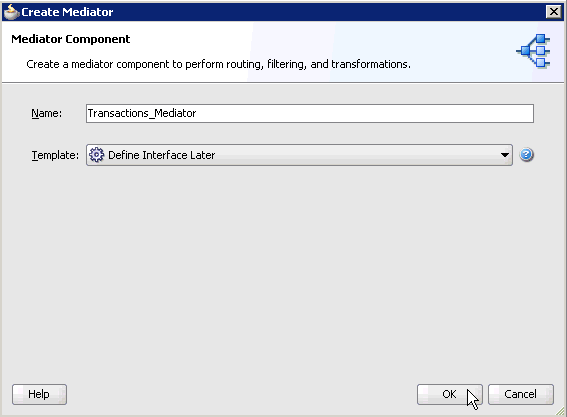 Create Mediator dialog box