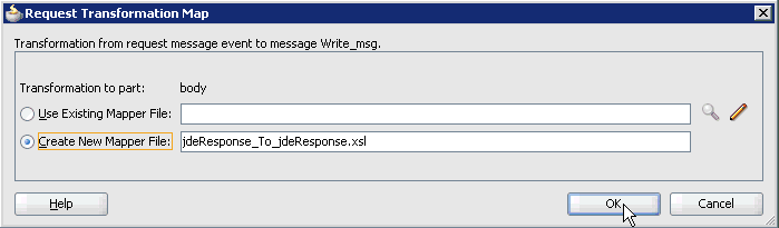 Request Transformation Map dialog box