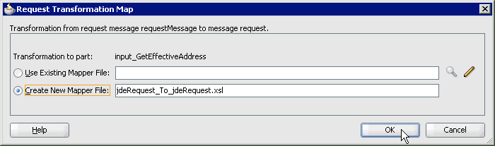 Request Transformation Map dialog box