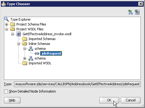 Type Chooser dialog box