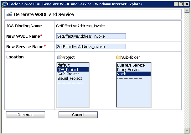 Generate WSDL and Service page