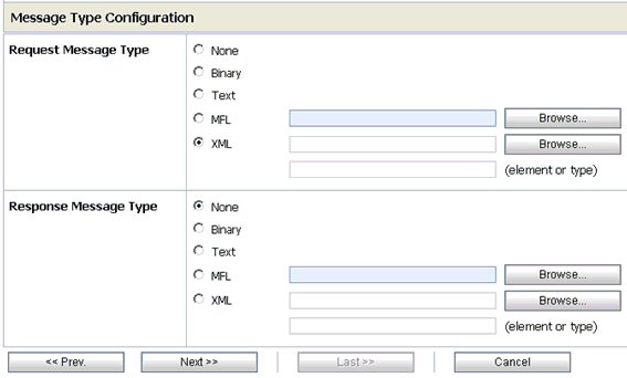 Message Type Configuration