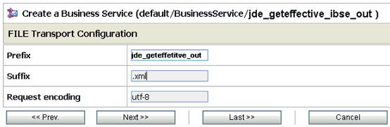 FILE Transport Configuration