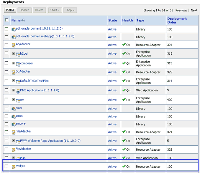 Deployments page