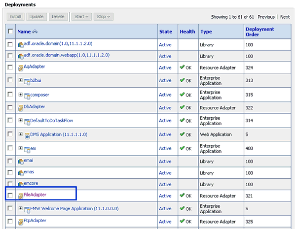 Deployments page