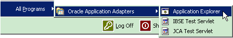 Oracle Application Adapters Program Menu