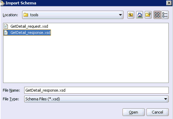 Import Schema dialog