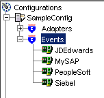 BSE configuration with Events node expanded