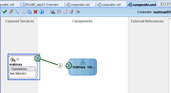 Oracle JDeveloper workspace area