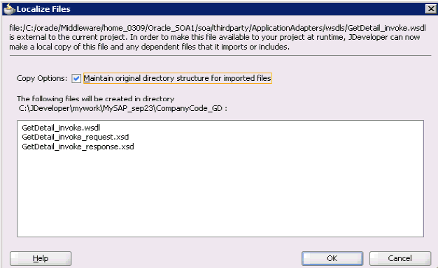 Localize Files dialog box