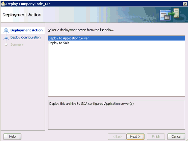 Deployment Action pane