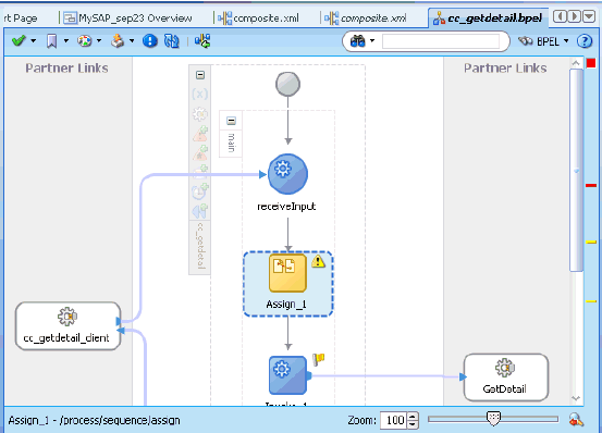 Oracle JDeveloper workspace area