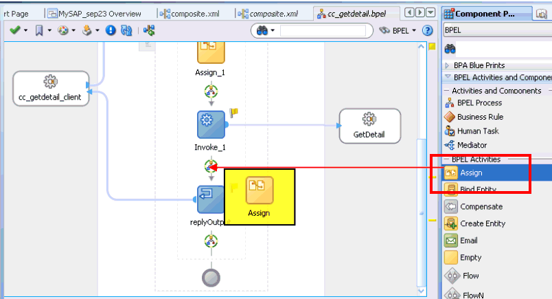 Oracle JDeveloper workspace area