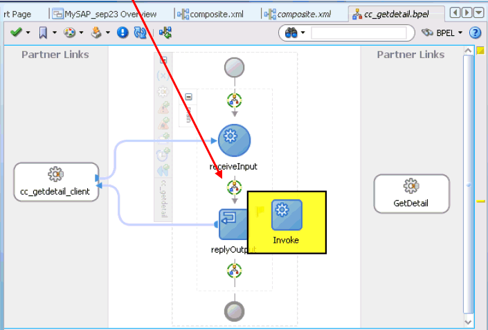 Oracle JDeveloper workspace area