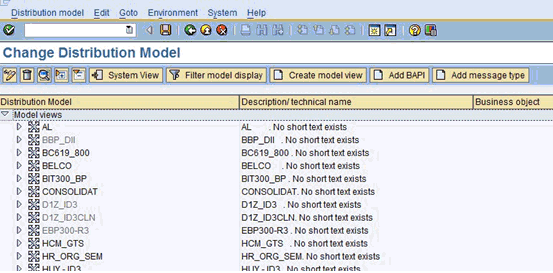 Change Distribution Model view