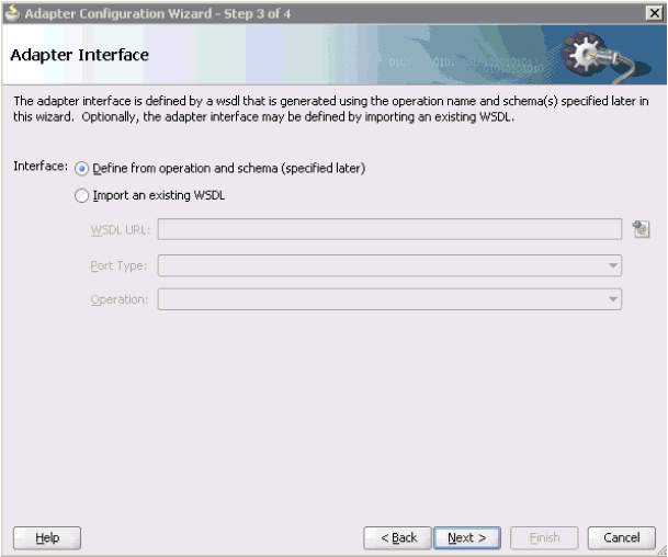 Adapter Interface pane